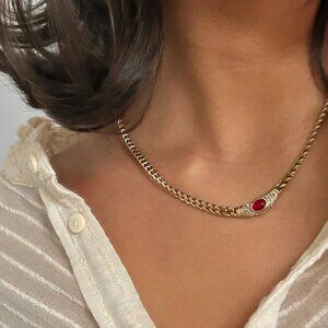 Bella Necklace Vintage Bulgari Copy- Red Carnelian necklace
